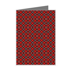 Red Diagonal Plaids Mini Greeting Card