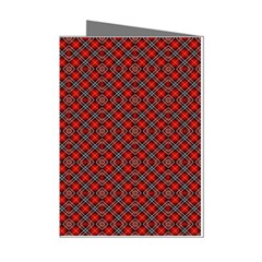 Red Diagonal Plaids Mini Greeting Cards (pkg Of 8) by ConteMonfrey