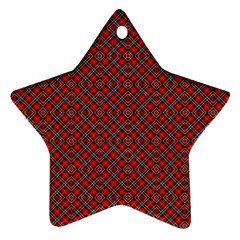 Red Diagonal Plaids Star Ornament (two Sides) by ConteMonfrey