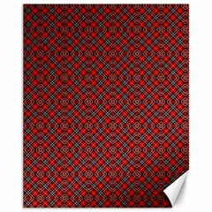 Red Diagonal Plaids Canvas 11  X 14  by ConteMonfrey