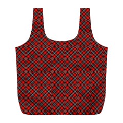 Red Diagonal Plaids Full Print Recycle Bag (l) by ConteMonfrey