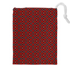 Red Diagonal Plaids Drawstring Pouch (4xl) by ConteMonfrey