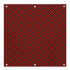 Red Diagonal Plaids Banner And Sign 4  X 4  by ConteMonfrey