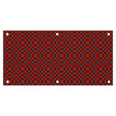 Red Diagonal Plaids Banner And Sign 6  X 3  by ConteMonfrey