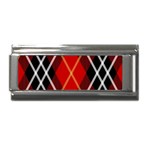 Black, red, white diagonal plaids Superlink Italian Charm (9mm) Front