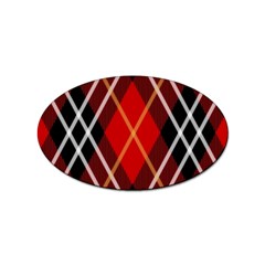 Black, Red, White Diagonal Plaids Sticker Oval (10 Pack) by ConteMonfrey