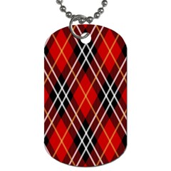 Black, Red, White Diagonal Plaids Dog Tag (two Sides) by ConteMonfrey