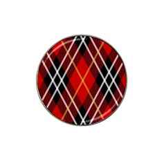 Black, Red, White Diagonal Plaids Hat Clip Ball Marker by ConteMonfrey