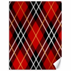 Black, Red, White Diagonal Plaids Canvas 18  X 24  by ConteMonfrey