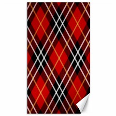 Black, Red, White Diagonal Plaids Canvas 40  X 72  by ConteMonfrey