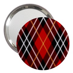 Black, Red, White Diagonal Plaids 3  Handbag Mirrors by ConteMonfrey