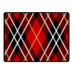 Black, Red, White Diagonal Plaids Double Sided Fleece Blanket (small)  by ConteMonfrey