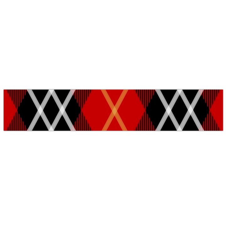 Black, red, white diagonal plaids Large Flano Scarf 