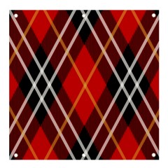 Black, Red, White Diagonal Plaids Banner And Sign 4  X 4  by ConteMonfrey