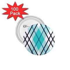 Ice blue diagonal plaids 1.75  Buttons (100 pack) 