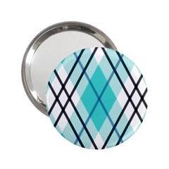 Ice blue diagonal plaids 2.25  Handbag Mirrors