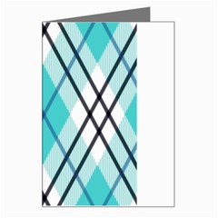 Ice Blue Diagonal Plaids Greeting Card by ConteMonfrey