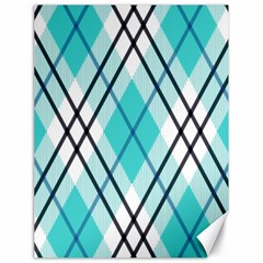 Ice Blue Diagonal Plaids Canvas 18  X 24  by ConteMonfrey