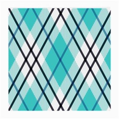 Ice blue diagonal plaids Medium Glasses Cloth