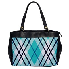 Ice blue diagonal plaids Oversize Office Handbag