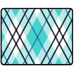 Ice Blue Diagonal Plaids Fleece Blanket (medium)  by ConteMonfrey