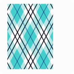 Ice blue diagonal plaids Large Garden Flag (Two Sides)