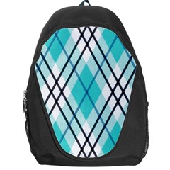 Ice Blue Diagonal Plaids Backpack Bag by ConteMonfrey