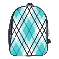 Ice Blue Diagonal Plaids School Bag (xl) by ConteMonfrey