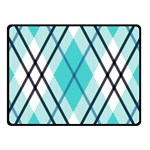 Ice blue diagonal plaids Double Sided Fleece Blanket (Small)  45 x34  Blanket Front