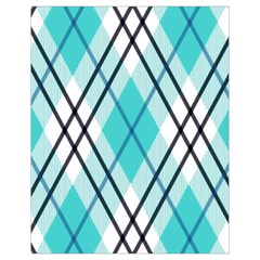 Ice blue diagonal plaids Drawstring Bag (Small)