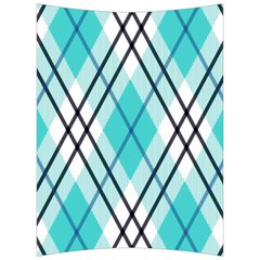 Ice Blue Diagonal Plaids Back Support Cushion by ConteMonfrey