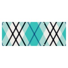 Ice blue diagonal plaids Banner and Sign 8  x 3 