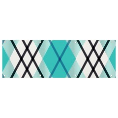 Ice blue diagonal plaids Banner and Sign 9  x 3 