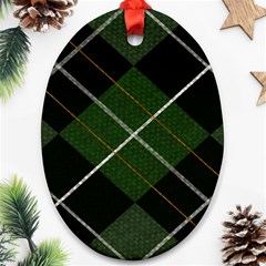 Modern Green Plaid Ornament (oval) by ConteMonfrey