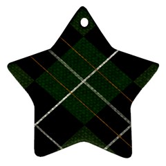 Modern Green Plaid Ornament (star) by ConteMonfrey