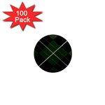 Modern Green Plaid 1  Mini Magnets (100 pack)  Front