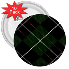 Modern Green Plaid 3  Buttons (10 Pack)  by ConteMonfrey