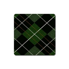 Modern Green Plaid Square Magnet by ConteMonfrey