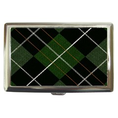 Modern Green Plaid Cigarette Money Case by ConteMonfrey