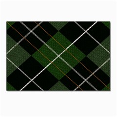 Modern Green Plaid Postcard 4 x 6  (pkg Of 10) by ConteMonfrey