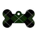 Modern Green Plaid Dog Tag Bone (One Side) Front