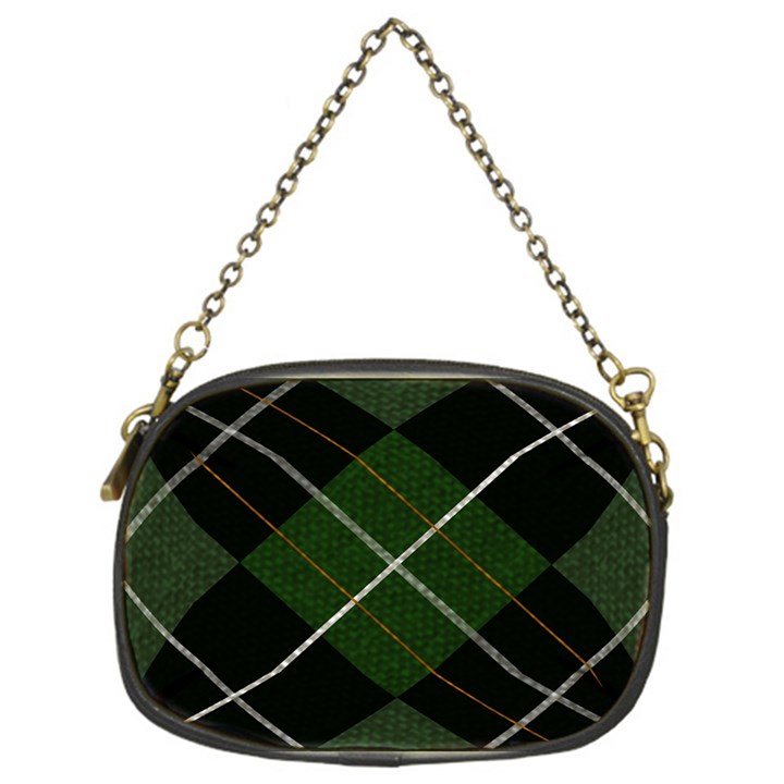 Modern Green Plaid Chain Purse (One Side)