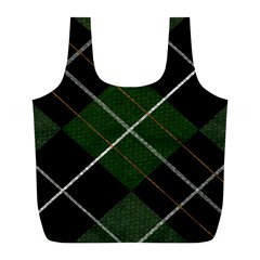 Modern Green Plaid Full Print Recycle Bag (l) by ConteMonfrey