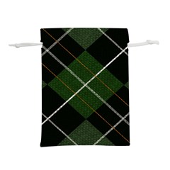 Modern Green Plaid Lightweight Drawstring Pouch (l) by ConteMonfrey