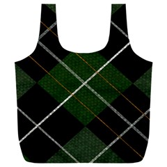 Modern Green Plaid Full Print Recycle Bag (xxl) by ConteMonfrey