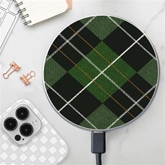 Modern Green Plaid Wireless Charger by ConteMonfrey