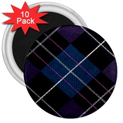 Modern Blue Plaid 3  Magnets (10 Pack)  by ConteMonfrey