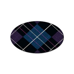 Modern Blue Plaid Sticker Oval (100 Pack) by ConteMonfrey