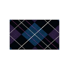 Modern Blue Plaid Sticker Rectangular (100 pack)