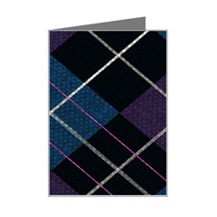 Modern Blue Plaid Mini Greeting Card by ConteMonfrey